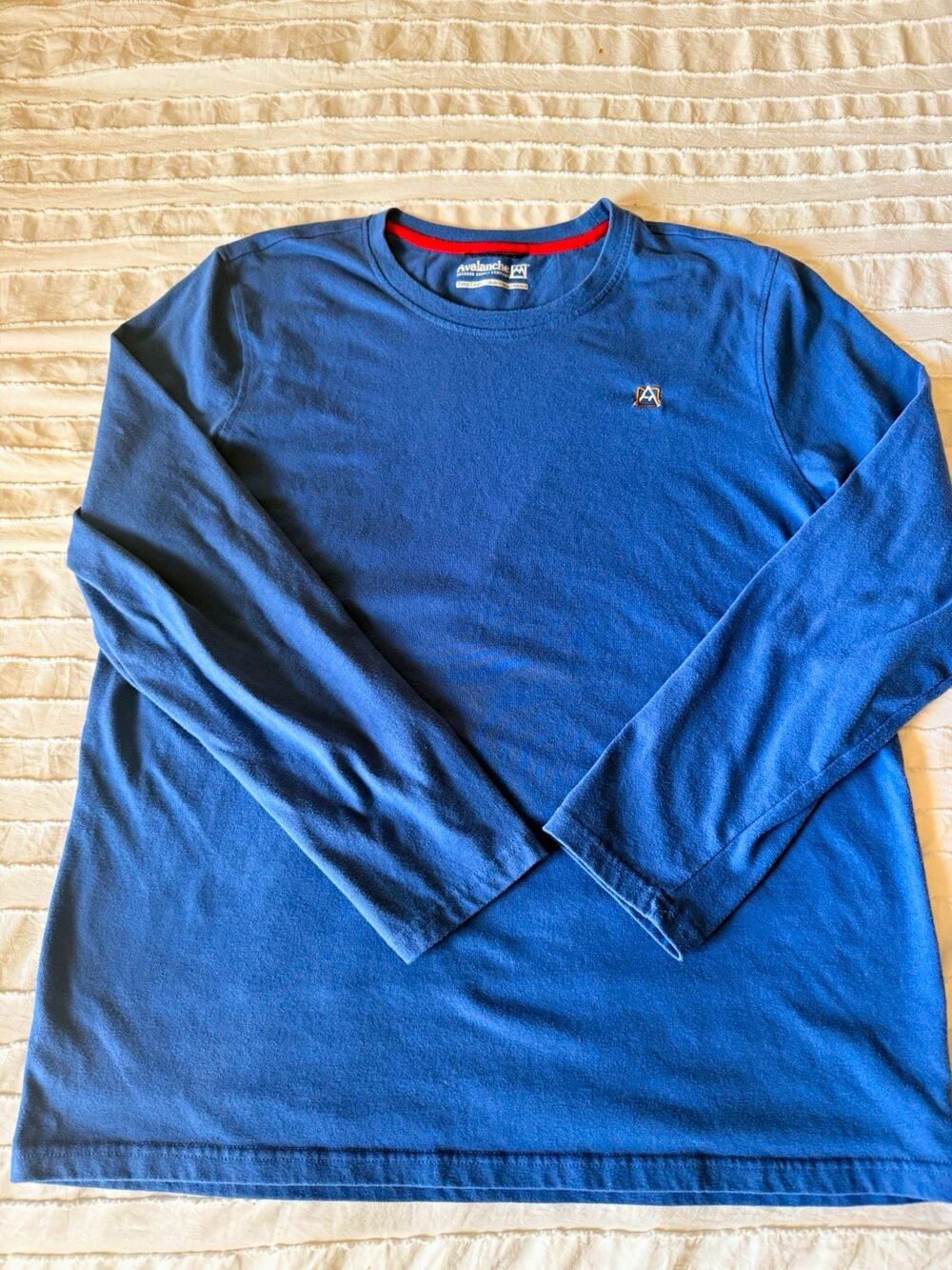 Avalanche T-Shirt Mens XL Blue Long Sleeve Crew Neck Cotton Breathable Logo